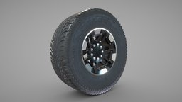 Wheel Hummer rim+tyre with textures