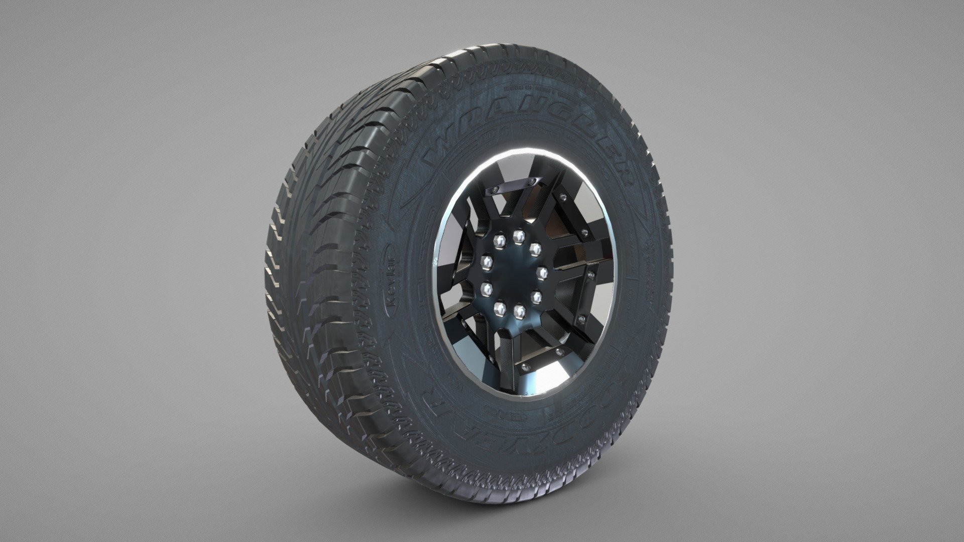 Wheel Hummer rim+tyre with textures 3d model