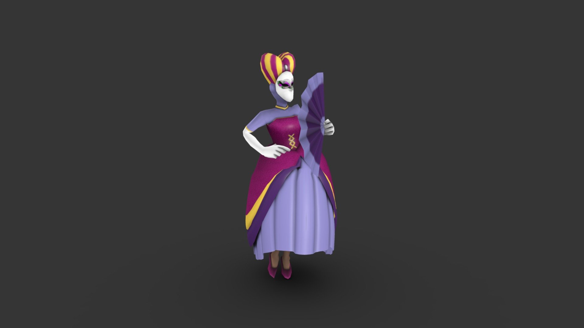 Carnival Character 4 lowpoly 3d model