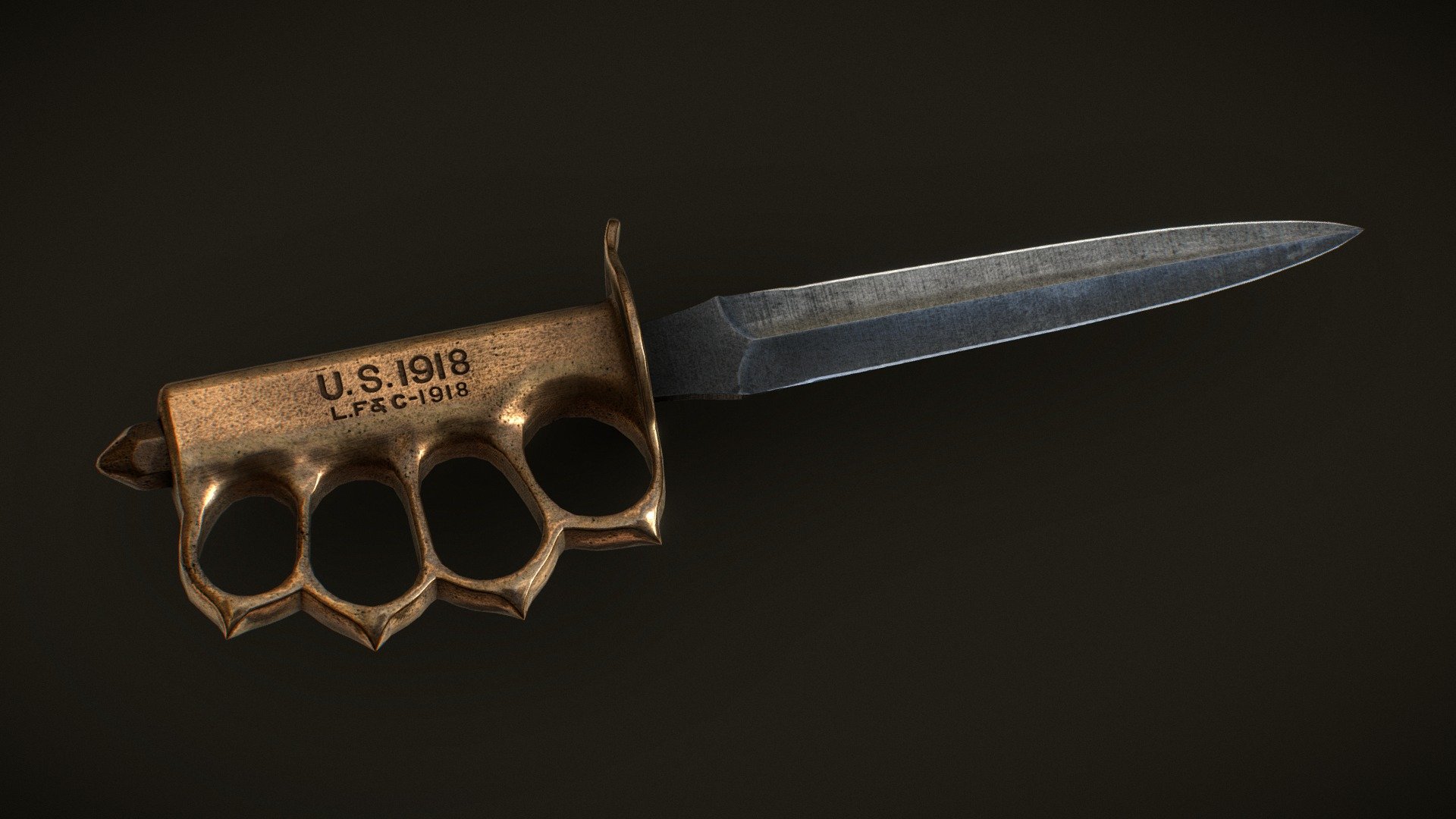 1918 mark I trench knife 3d model