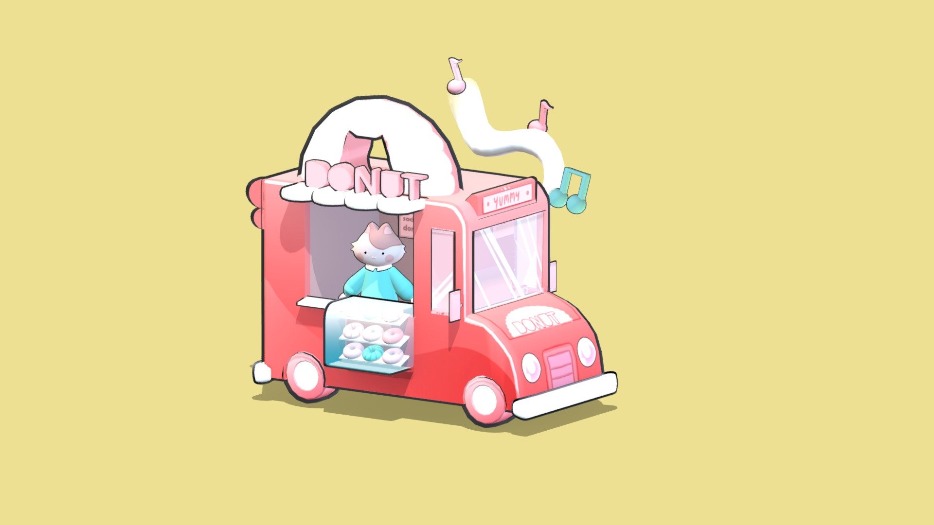 Donut Truck 3d model