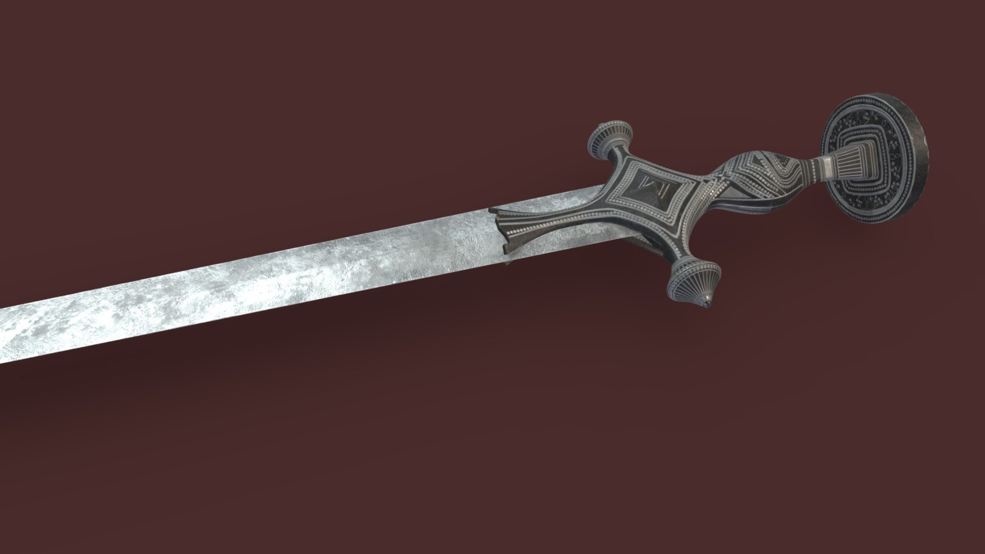 Kayamkulam Sword Low Poly PBR 3d model