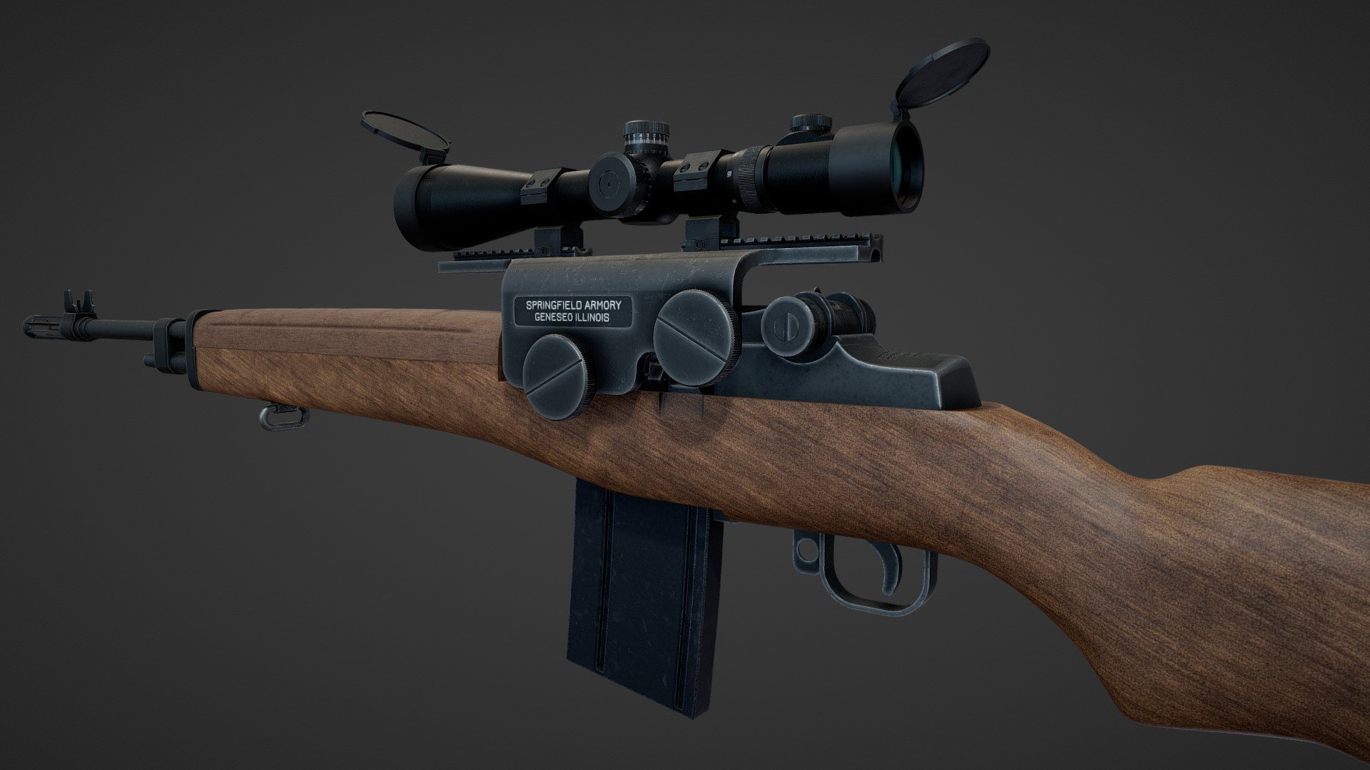 M1A Springfield Rifle 3d model