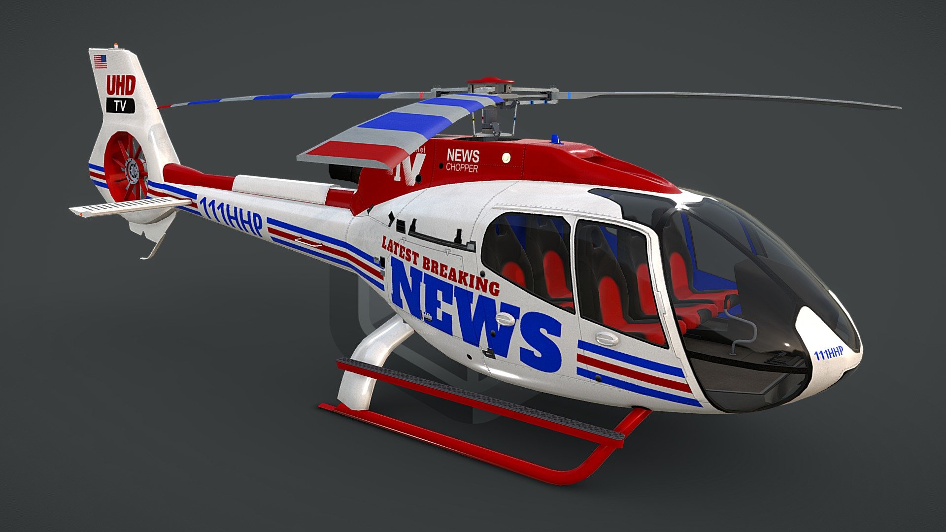 News Helicopter EC130-H130 Livery 24 3d model