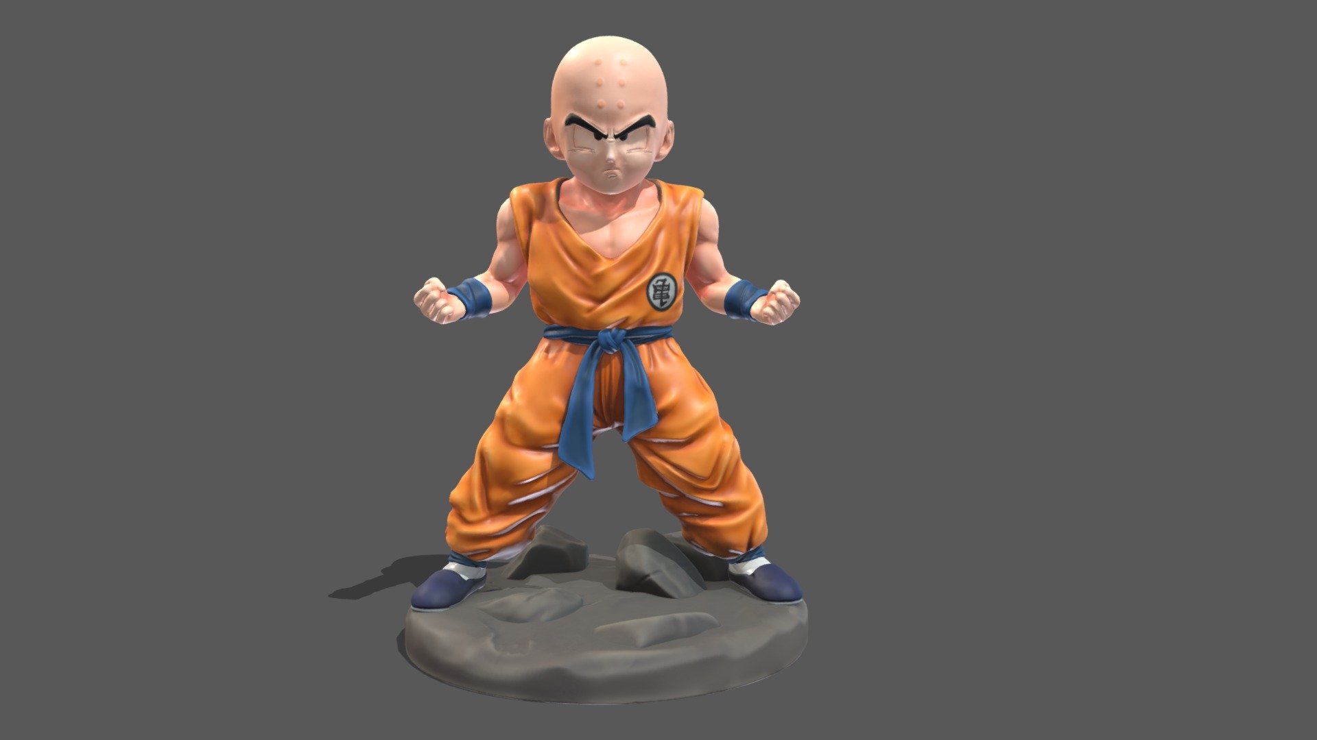 Krillin Low Poly PBR 3d model