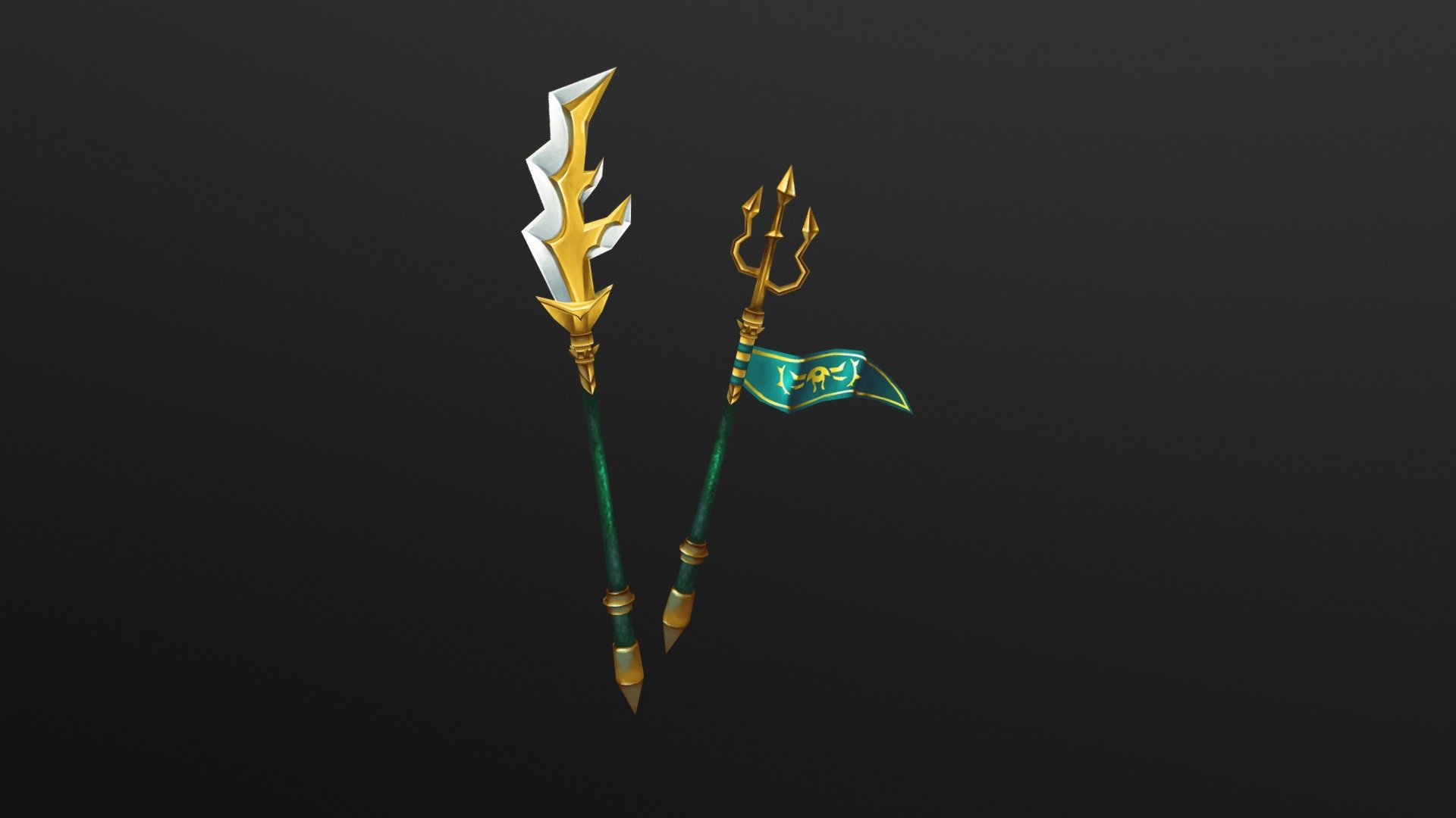 Nespirahs Stash Detail: Trident and Spear 3d model