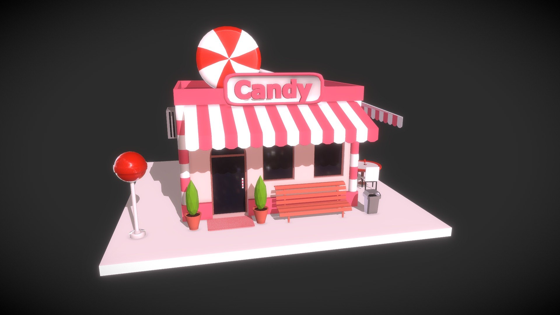 Low Poly Candy 3d model