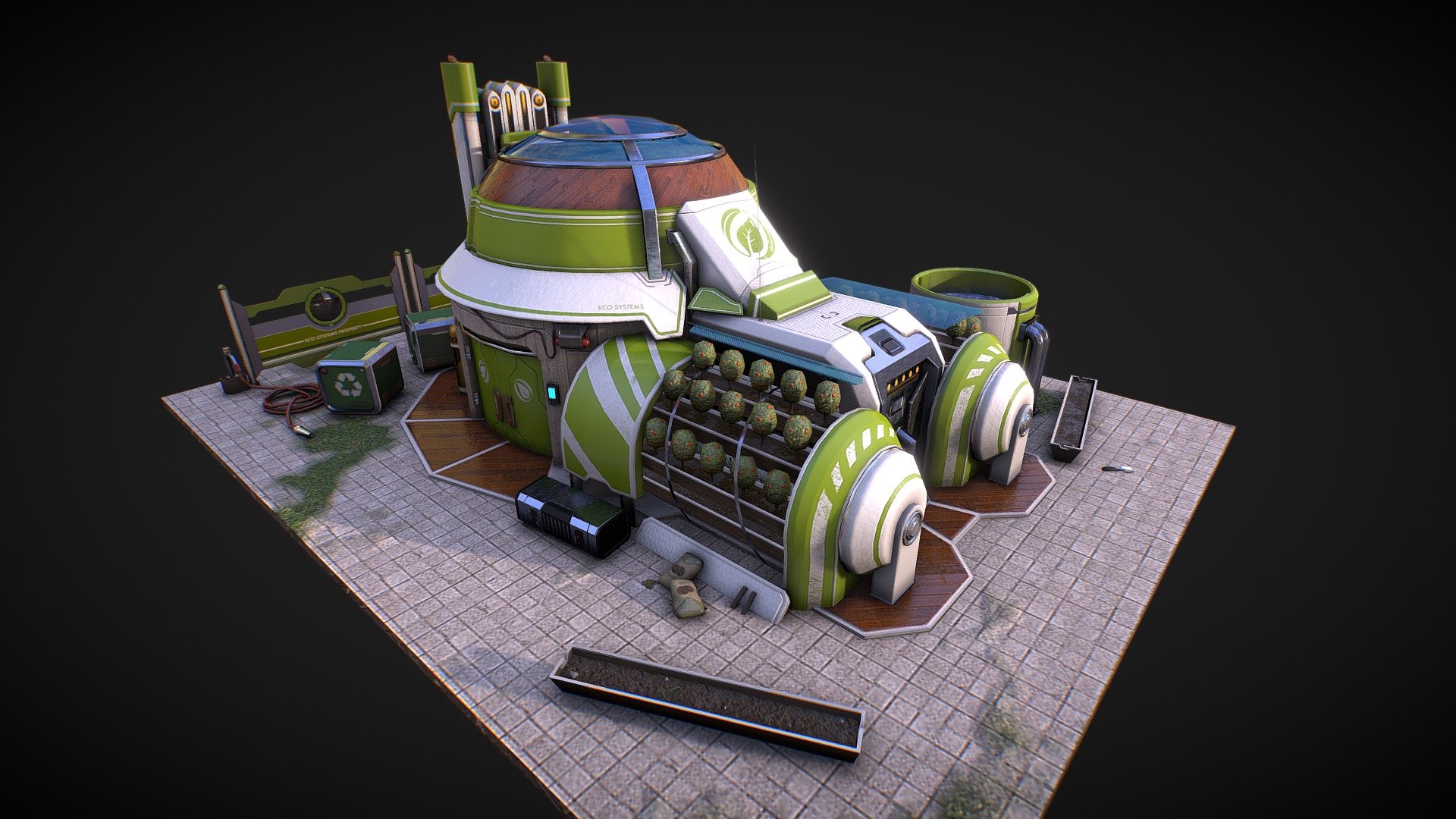 Green Factory 3d model