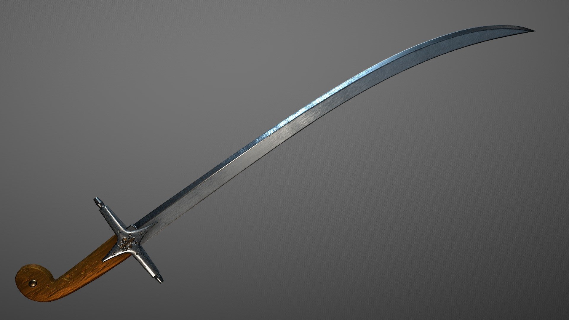 Medieval scimitar 3d model