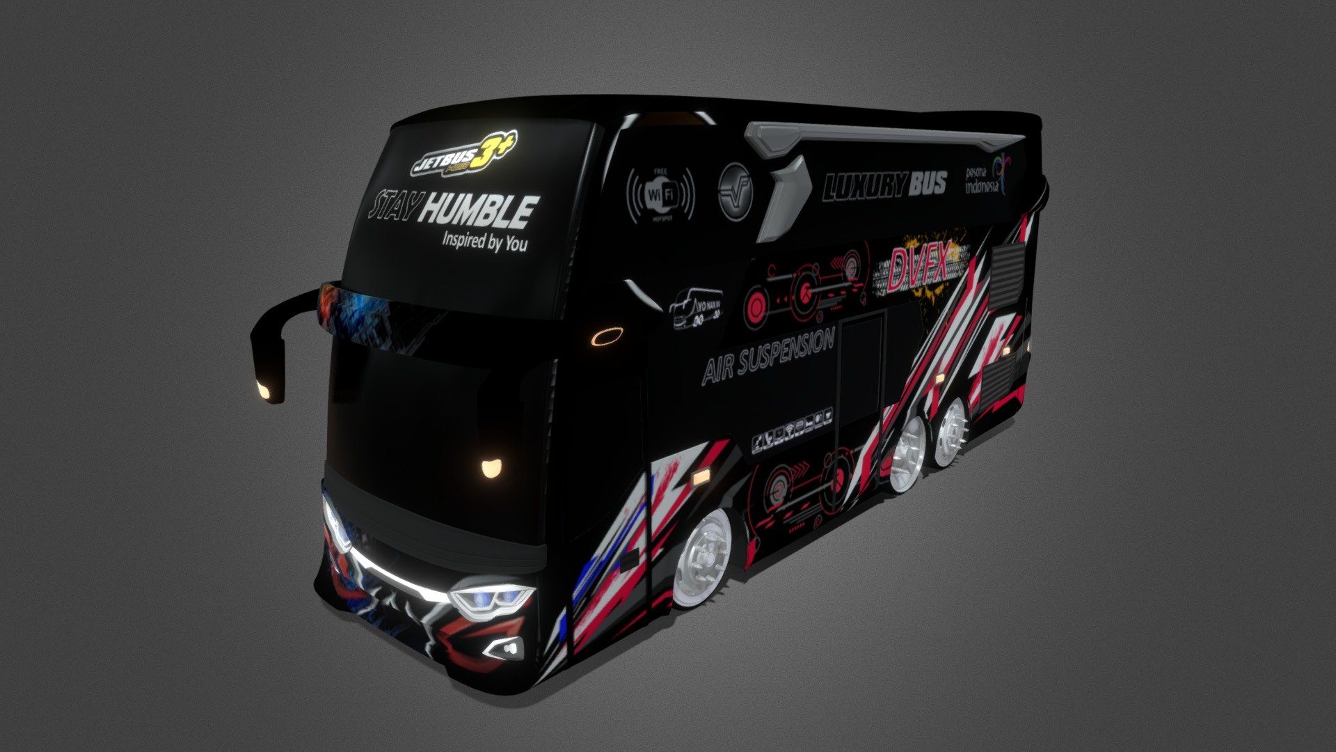 Chibi Indonesia Bus 3d model