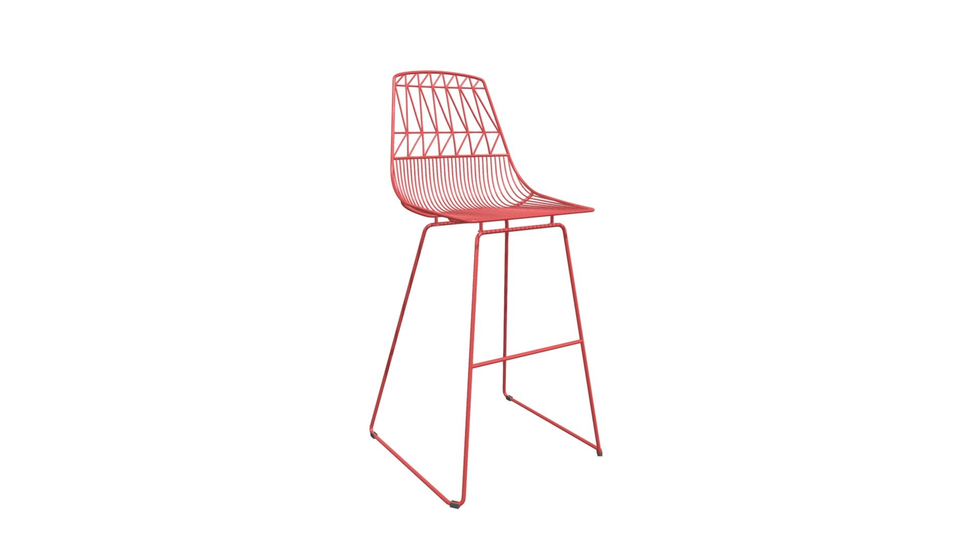 Brody Bar Chair Red 3d model