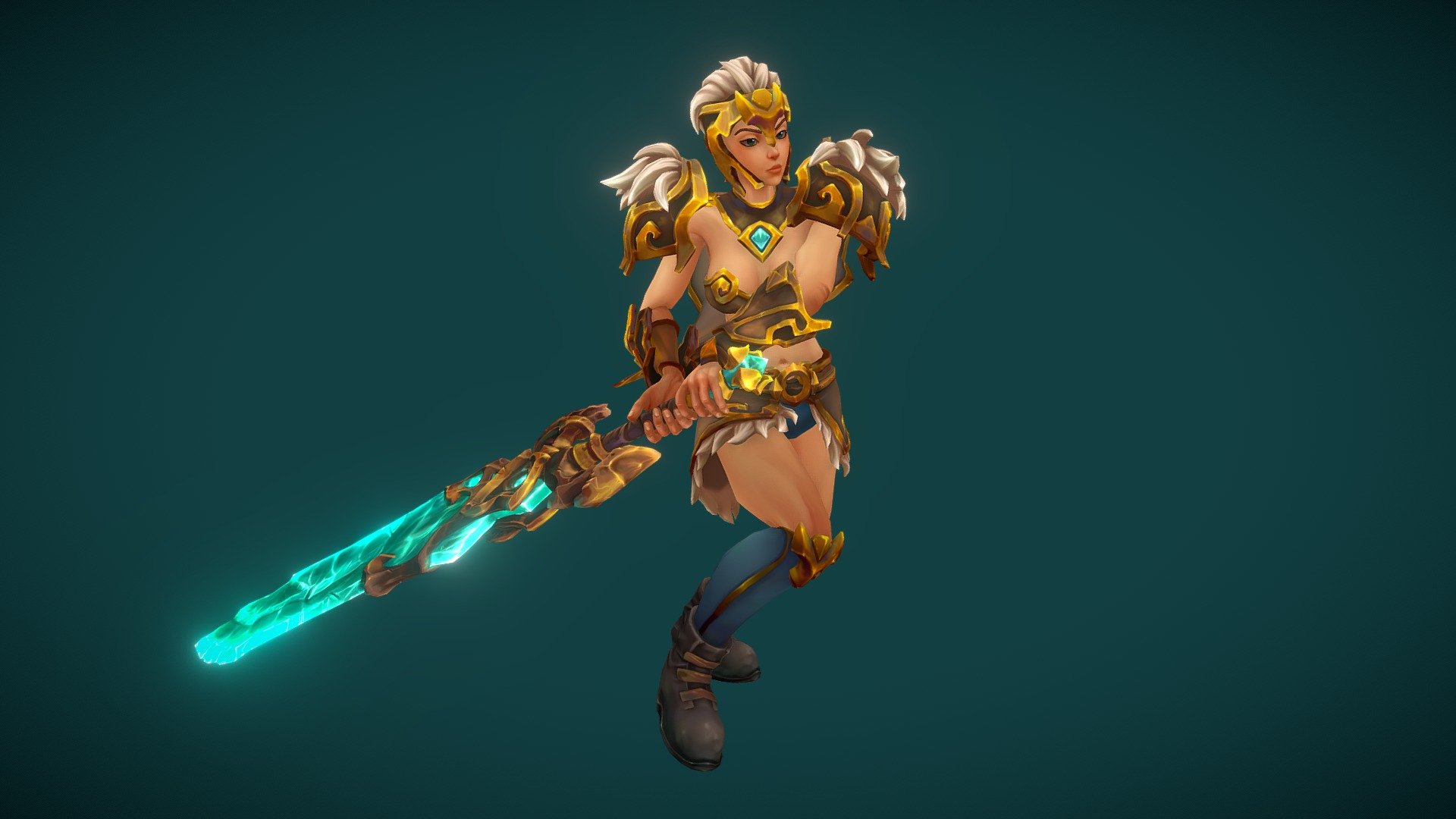 Stylized Human Female Wild Hunter(Outfit) 3d model