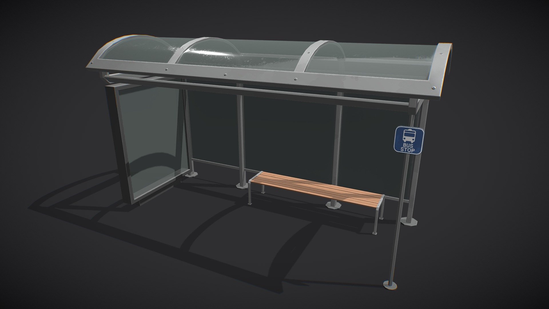 Stylized Bus Stop 3d model