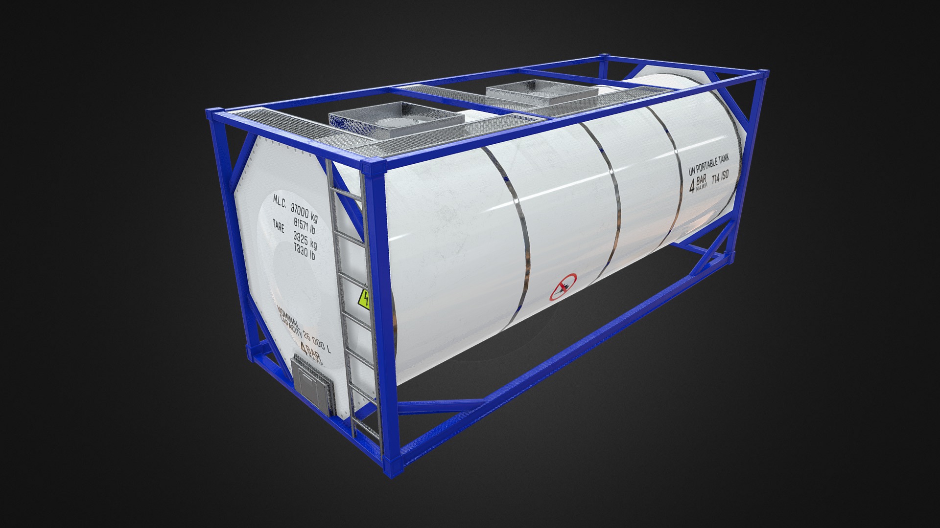 Tank container game asset 3d model