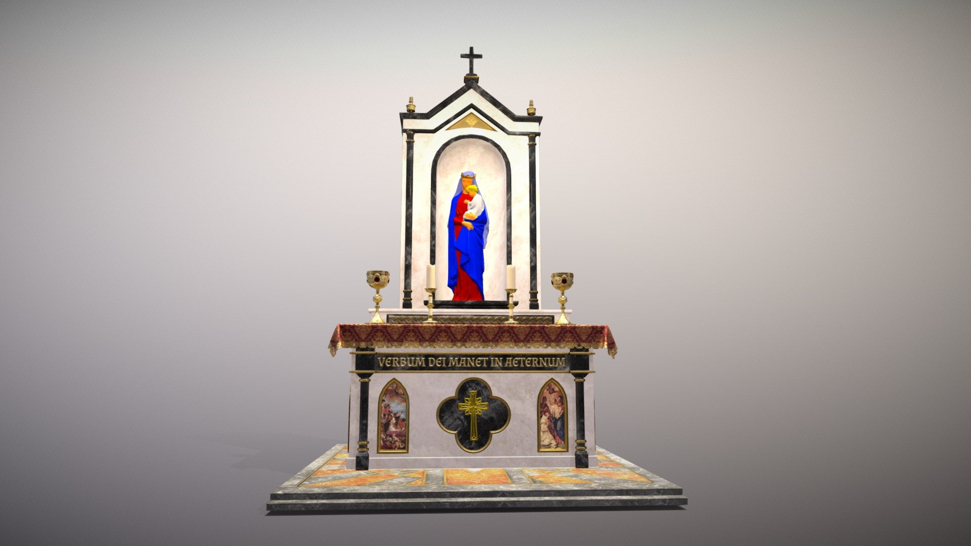 Altar shrine with the Madonna and Child 3d model