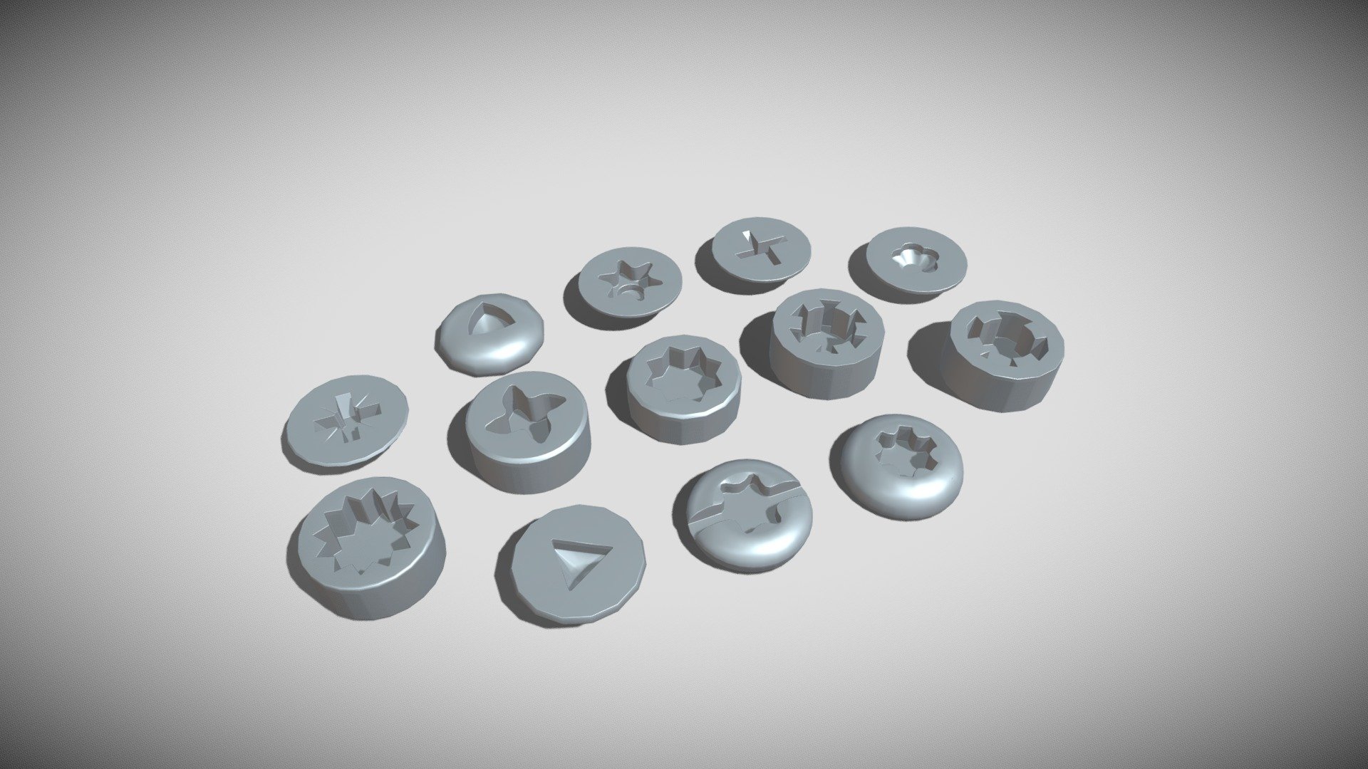 Screw Heads Collection 3 3d model