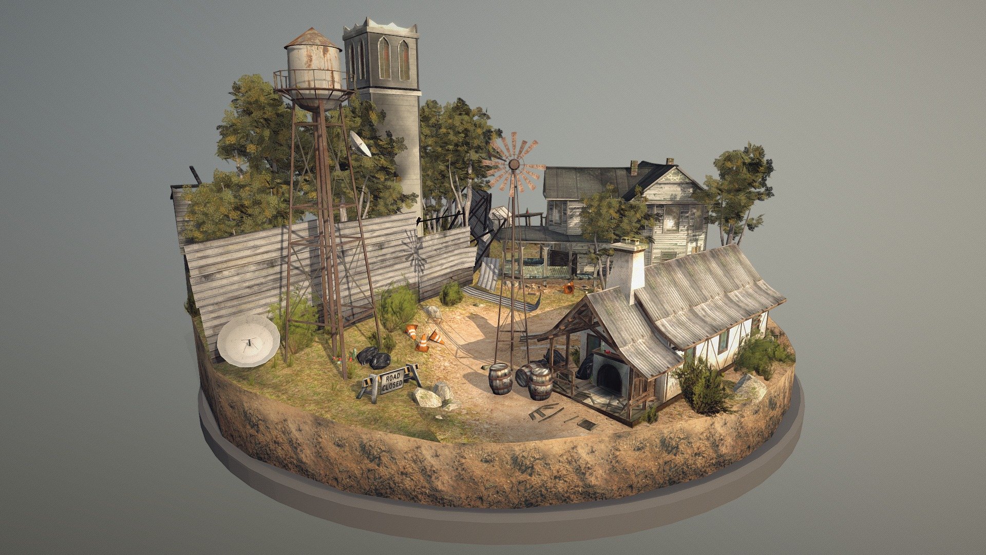 The Walking Dead Inspired Cityscene 3d model