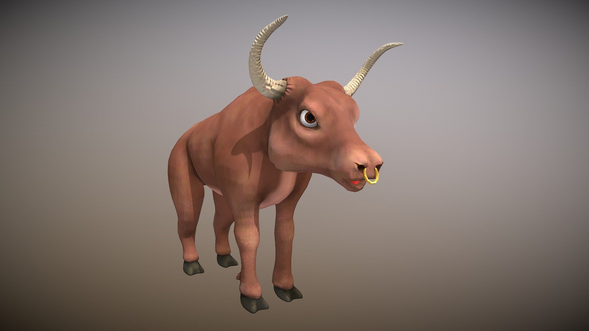 cartoon bull 3d model