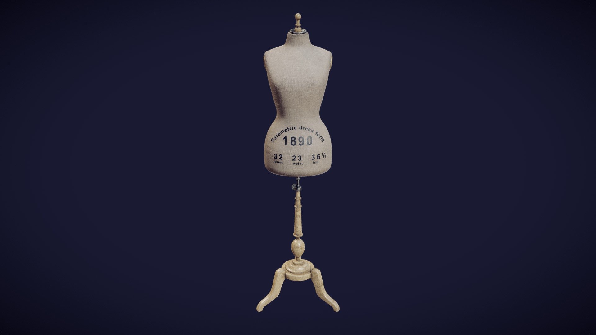 1890 dress form (size 32) 3d model