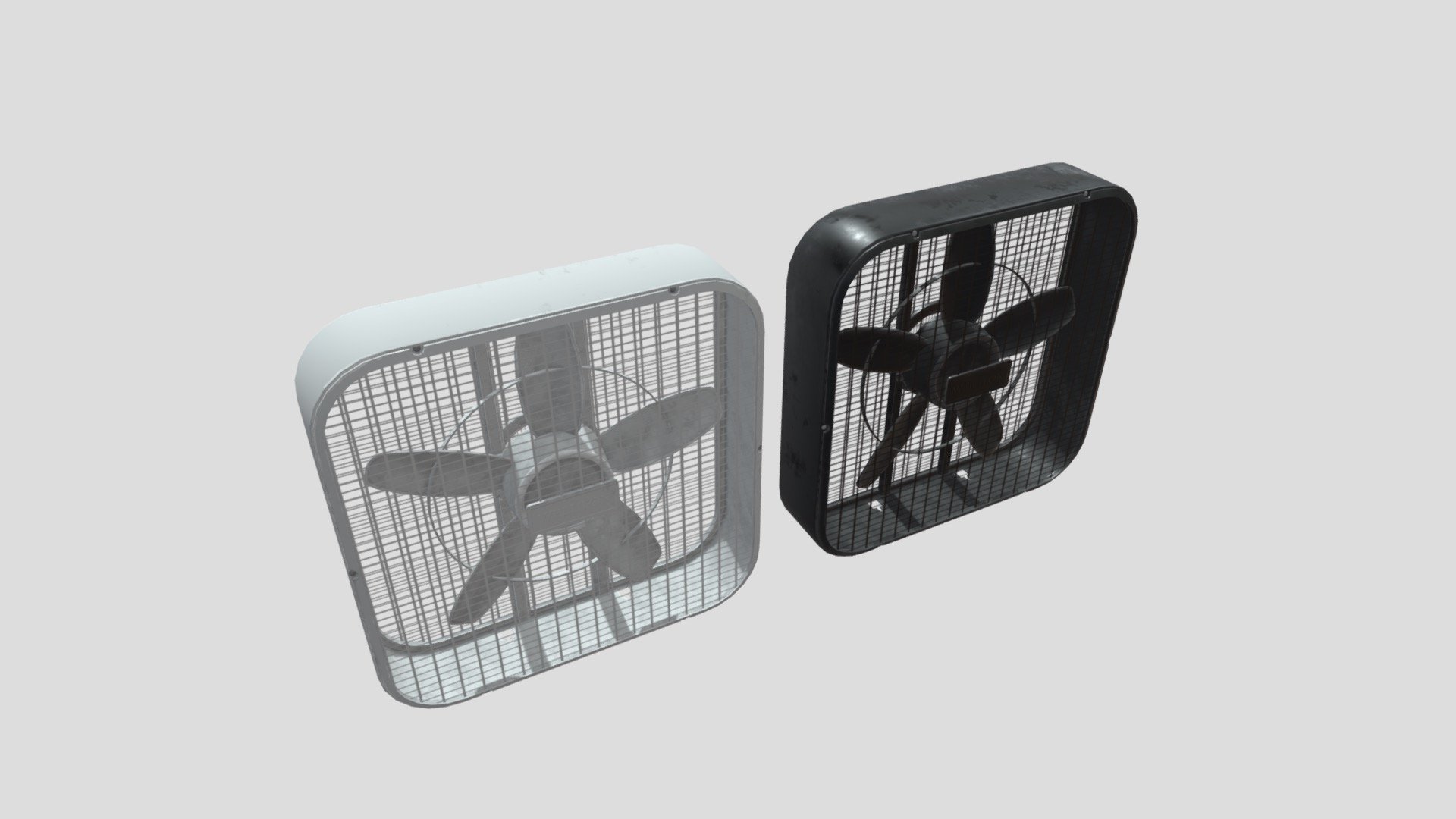 Box Fan with 4K and 2K Textures 3d model