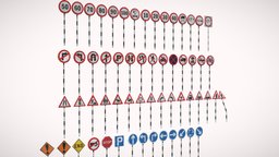 Traffic Signs Pack optimized for mobile games