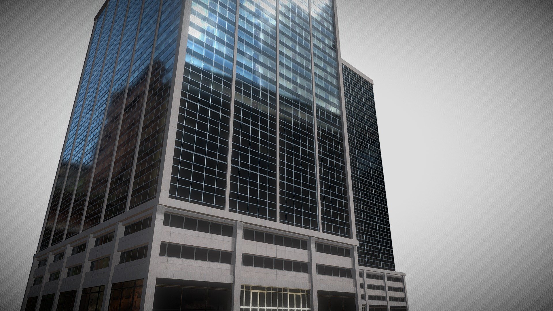 Game Ready City Downtown Office Buildings 3d model