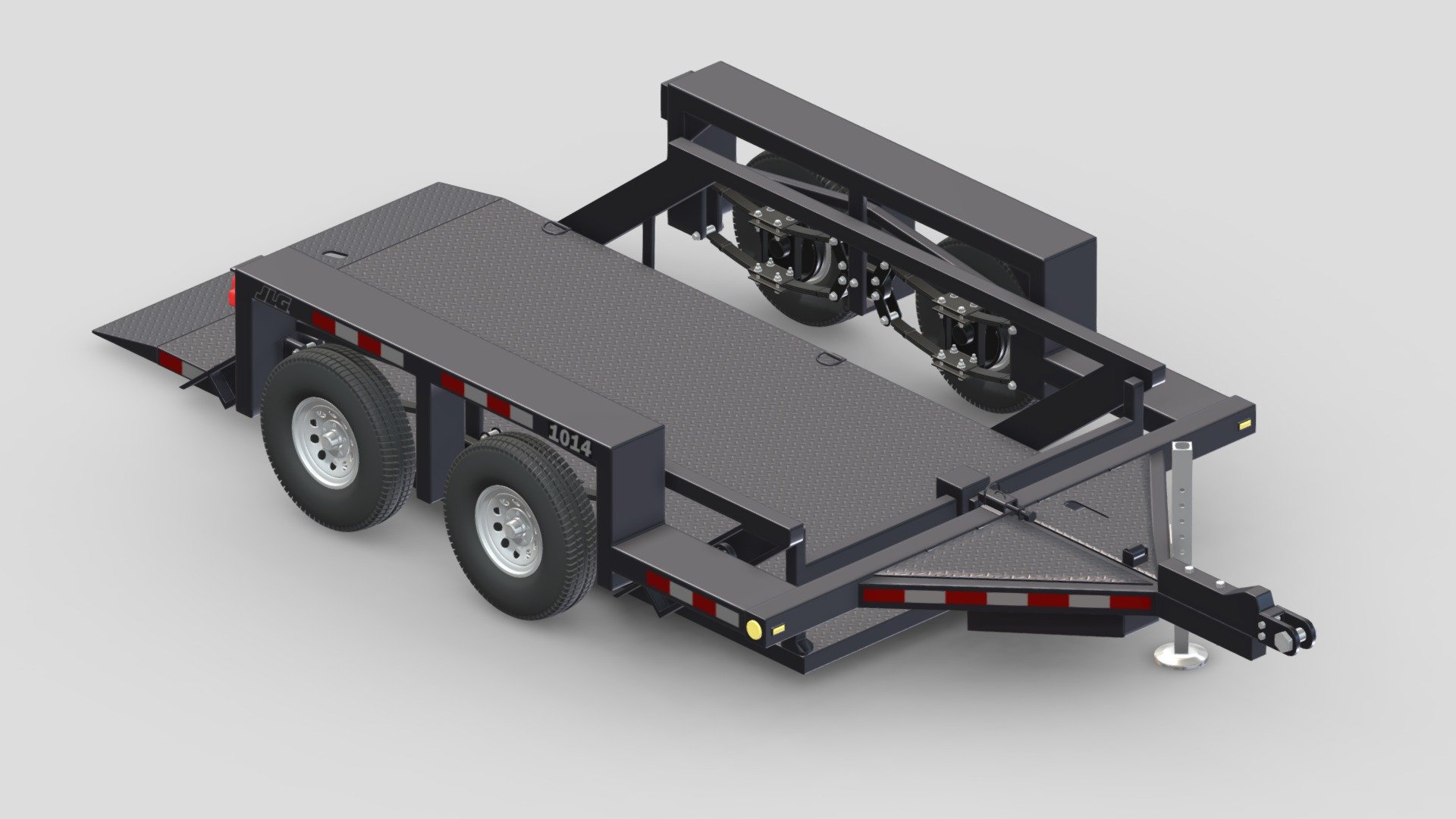 JLG 1014 Flatbed Trailer 3d model