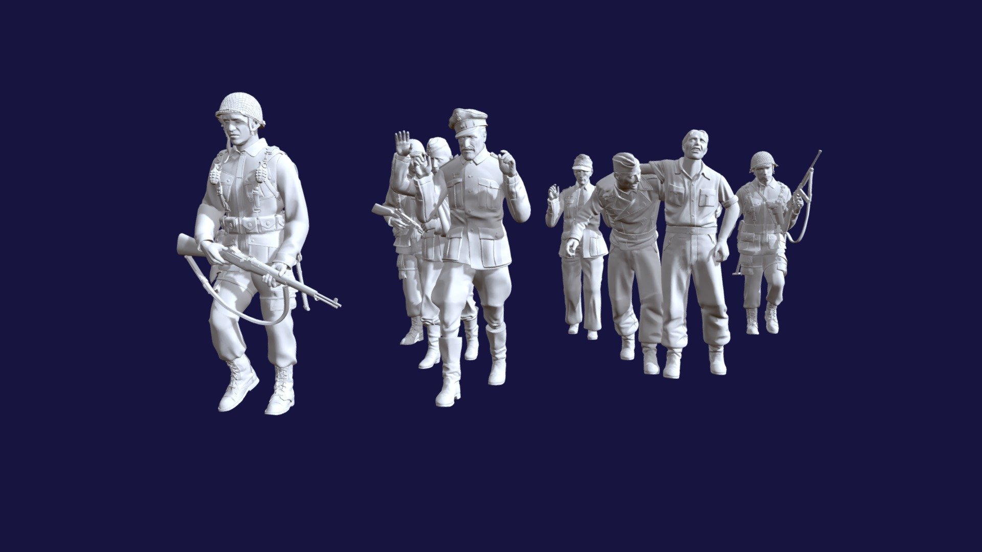 USA SOLDIERS AND CAPTURED 3d model