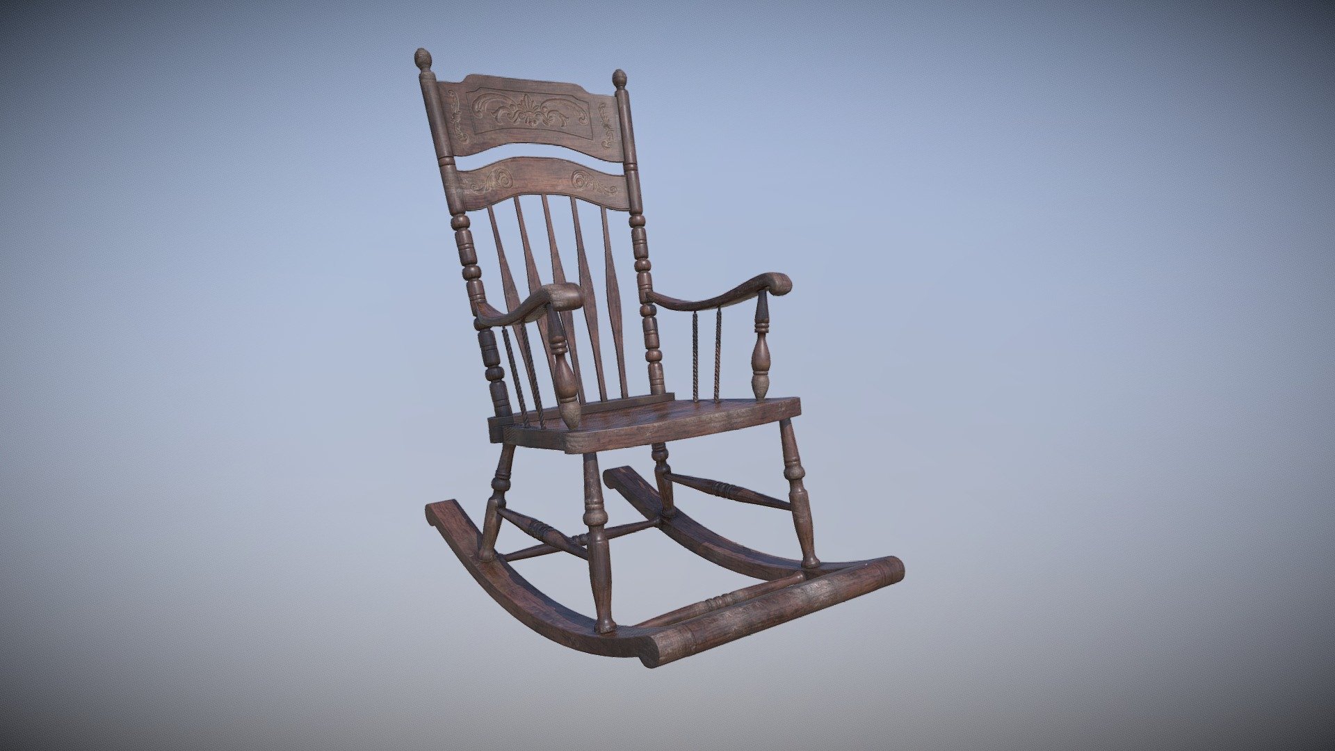 Old Rocking Chair 3d model