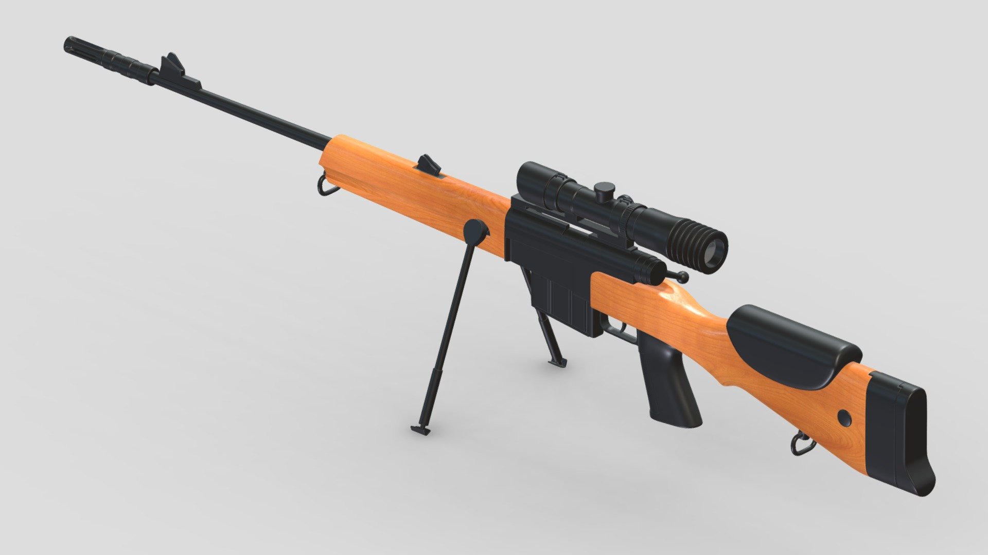 FR F1 Sniper Rifle High Poly 3d model