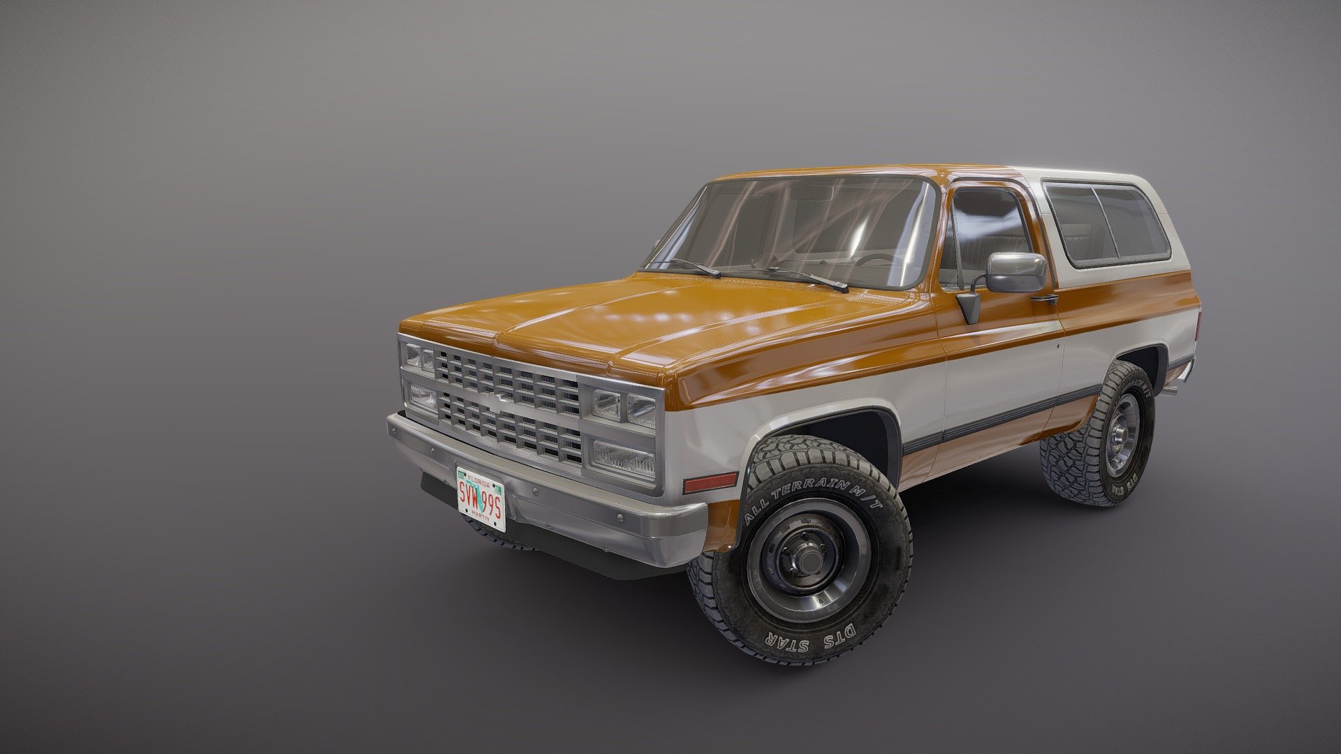 80s offroad car 3d model