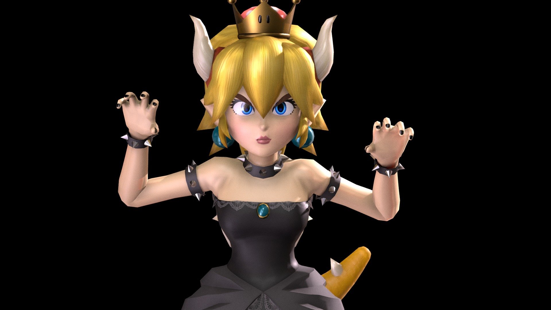 Bowsette (Rigged) 3d model