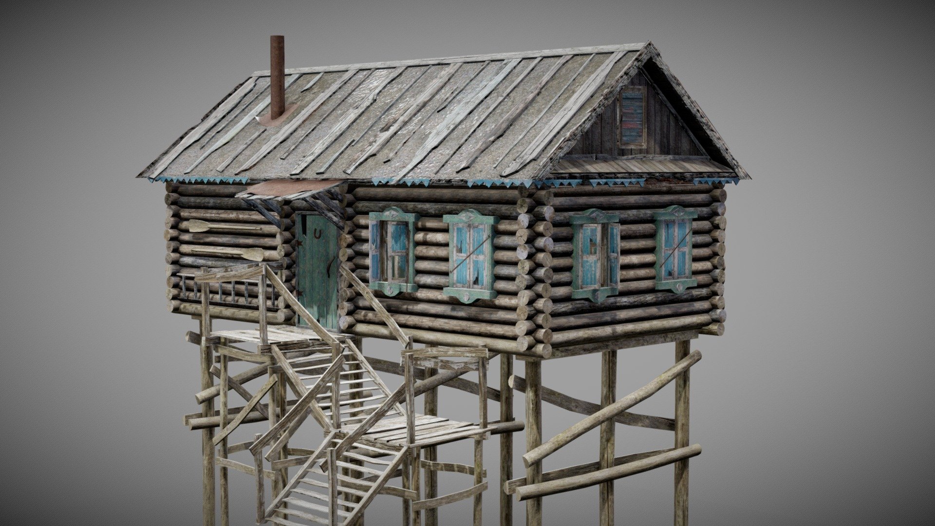 Wooden House B an3 3d model