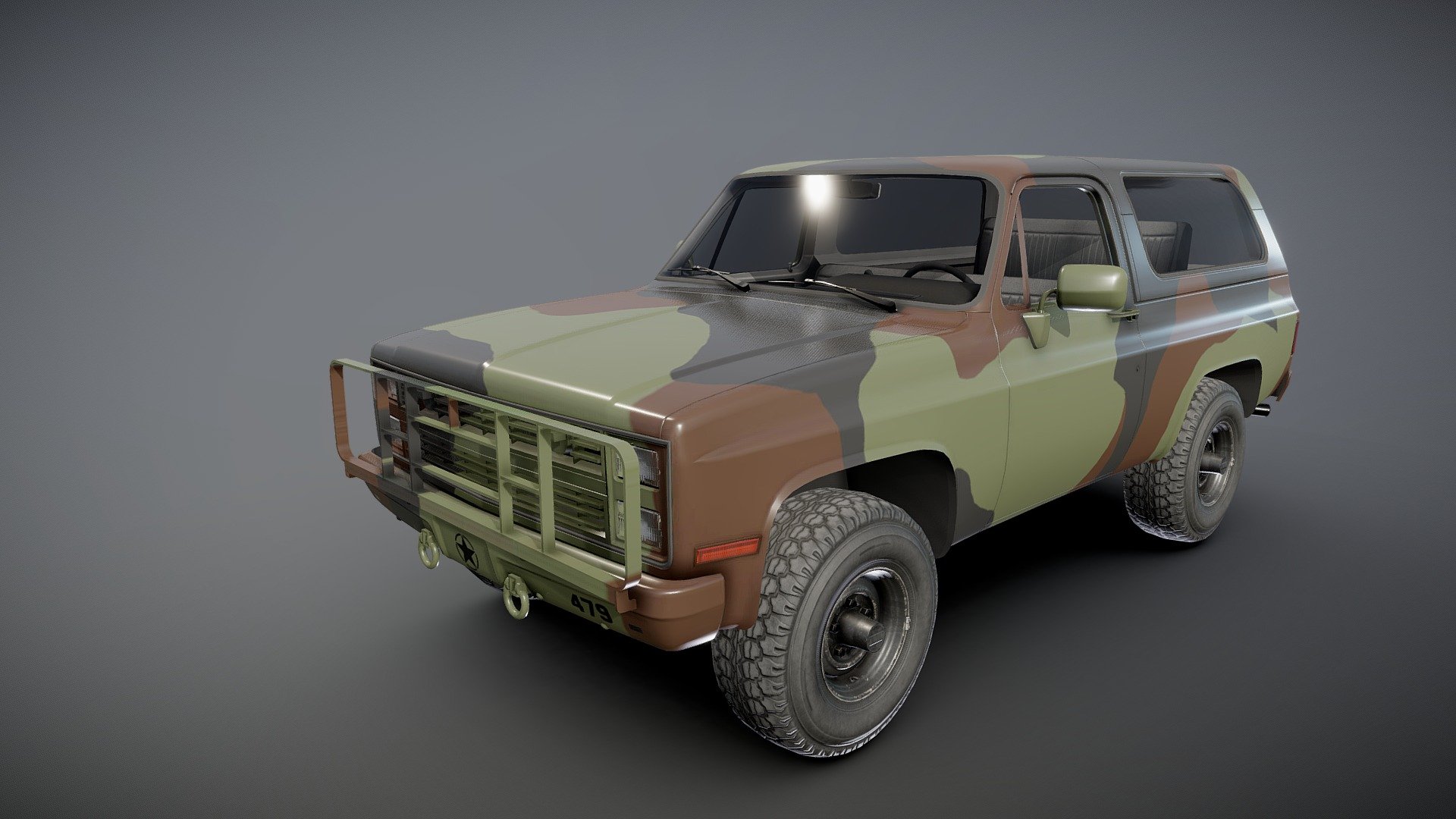 USA military offroad vehicle 3d model