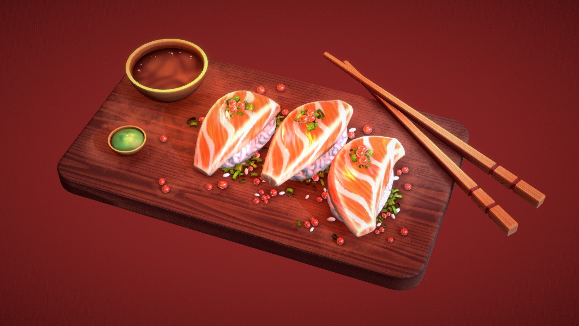 Stylized Sushi 3d model