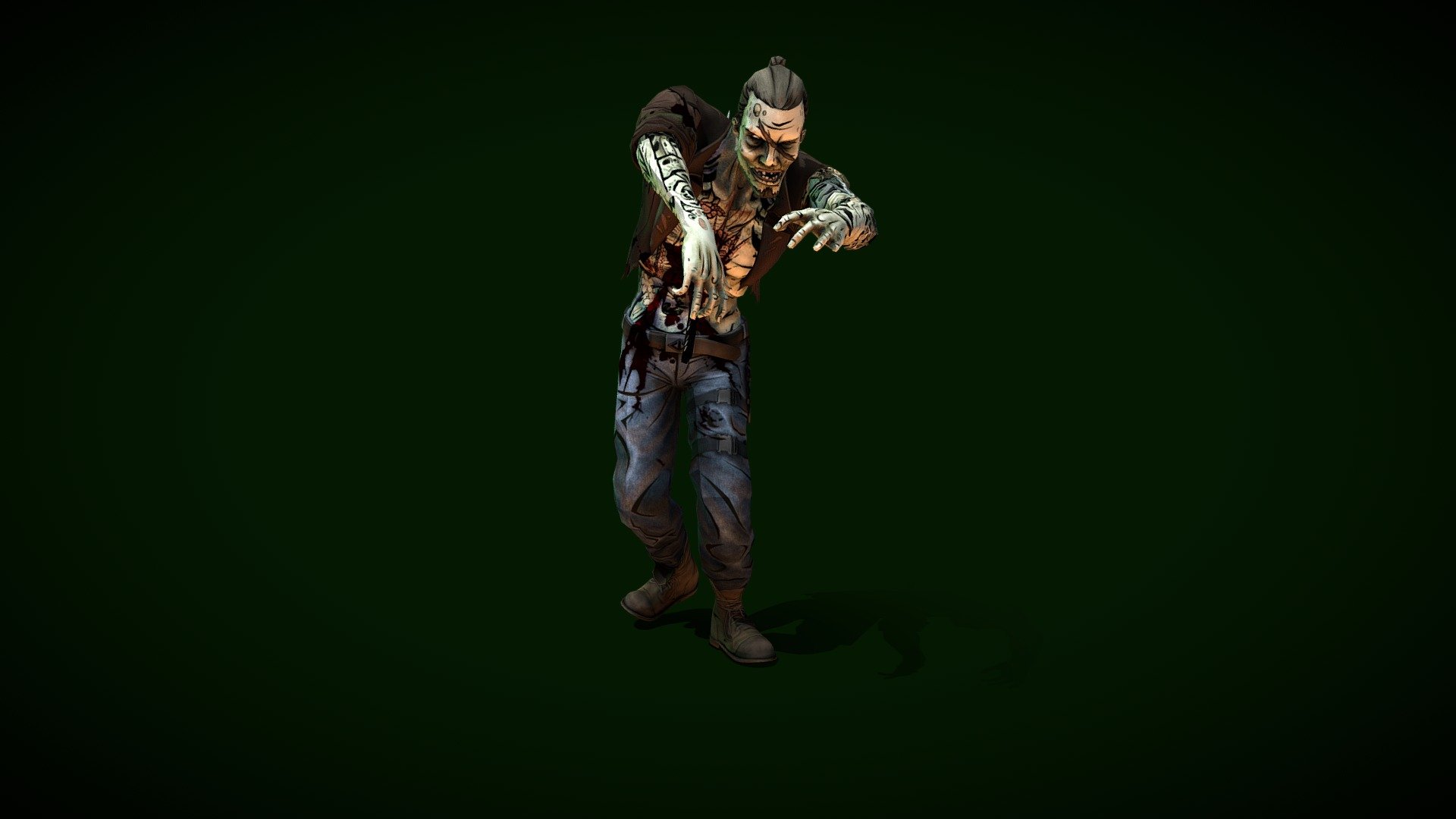 Animated Scary Zombie Walking Loop 3d model