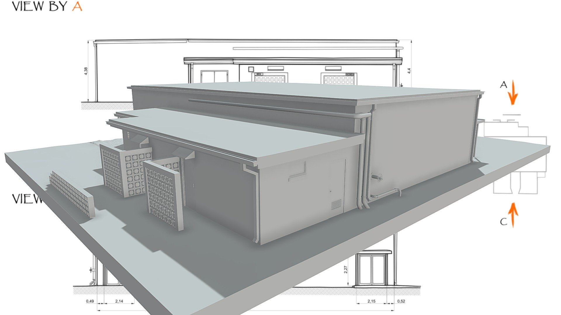 Facility1275E Exhibit Hall at LC-26 3d model