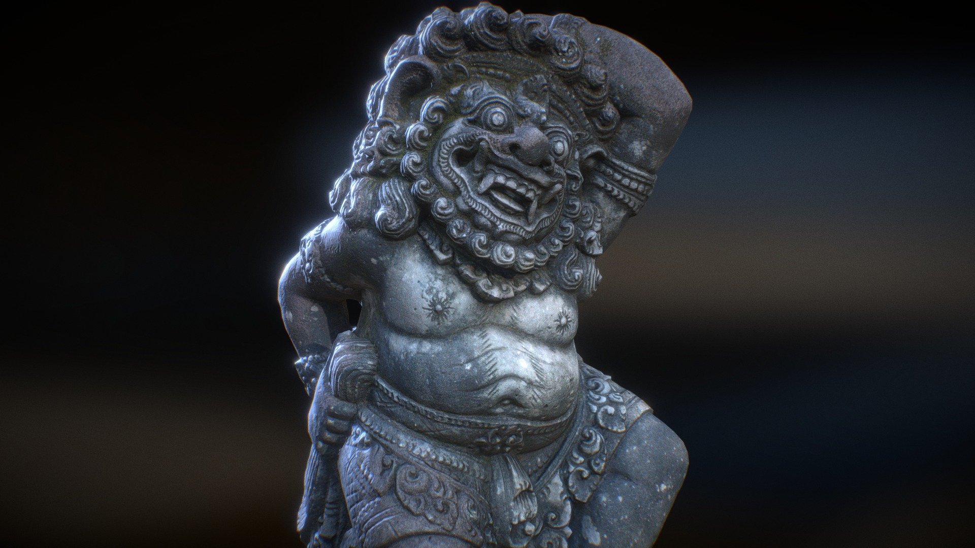 Bali-statue-001 3d model