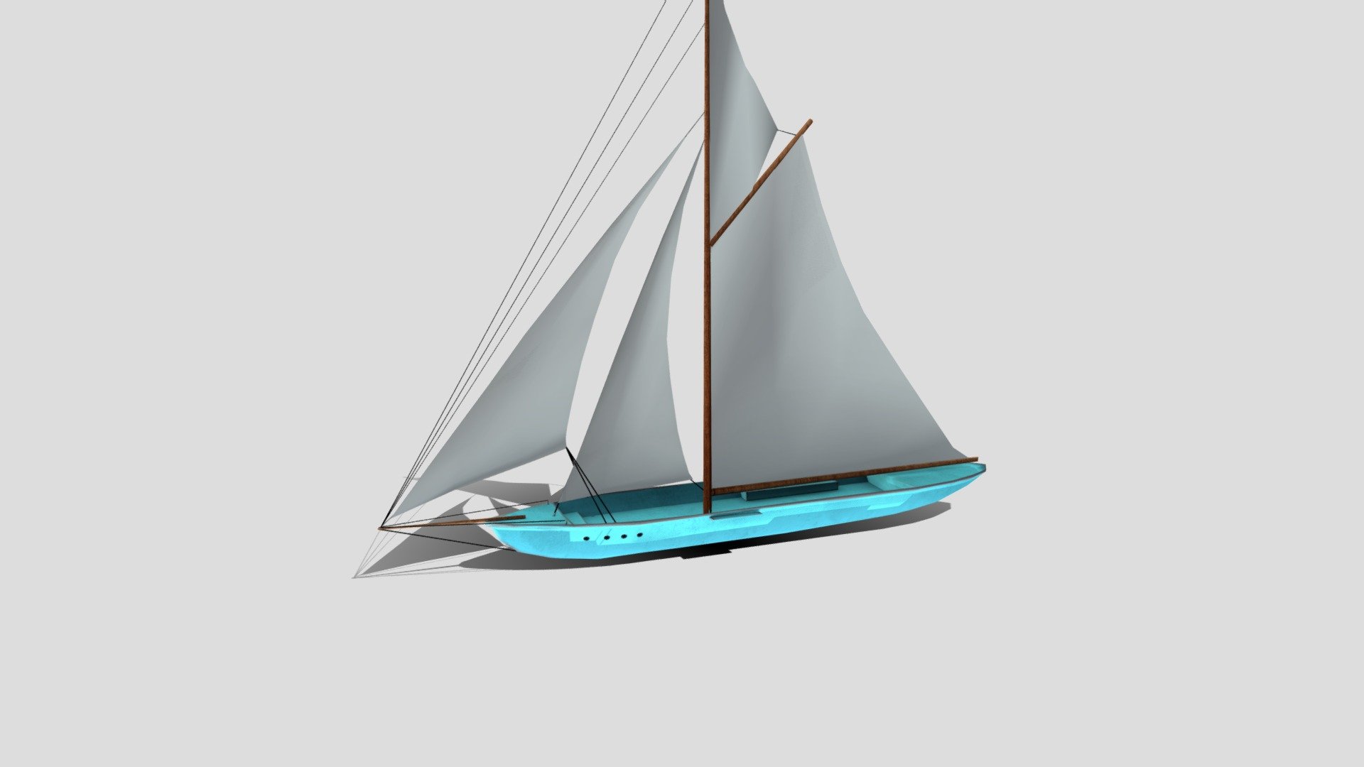 Sail Boat Low-poly PBR 3d model