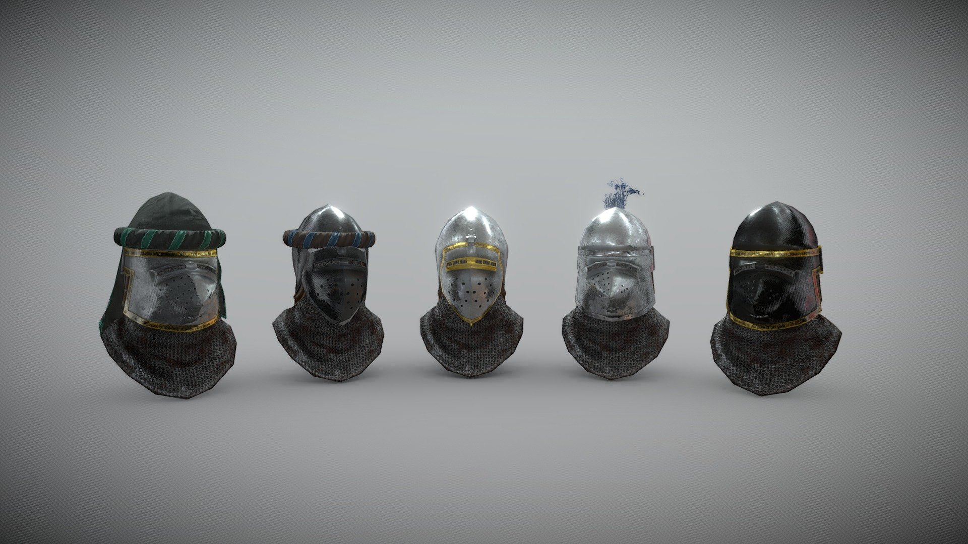 Heavy helmets skins for Gloria Victis game 3d model