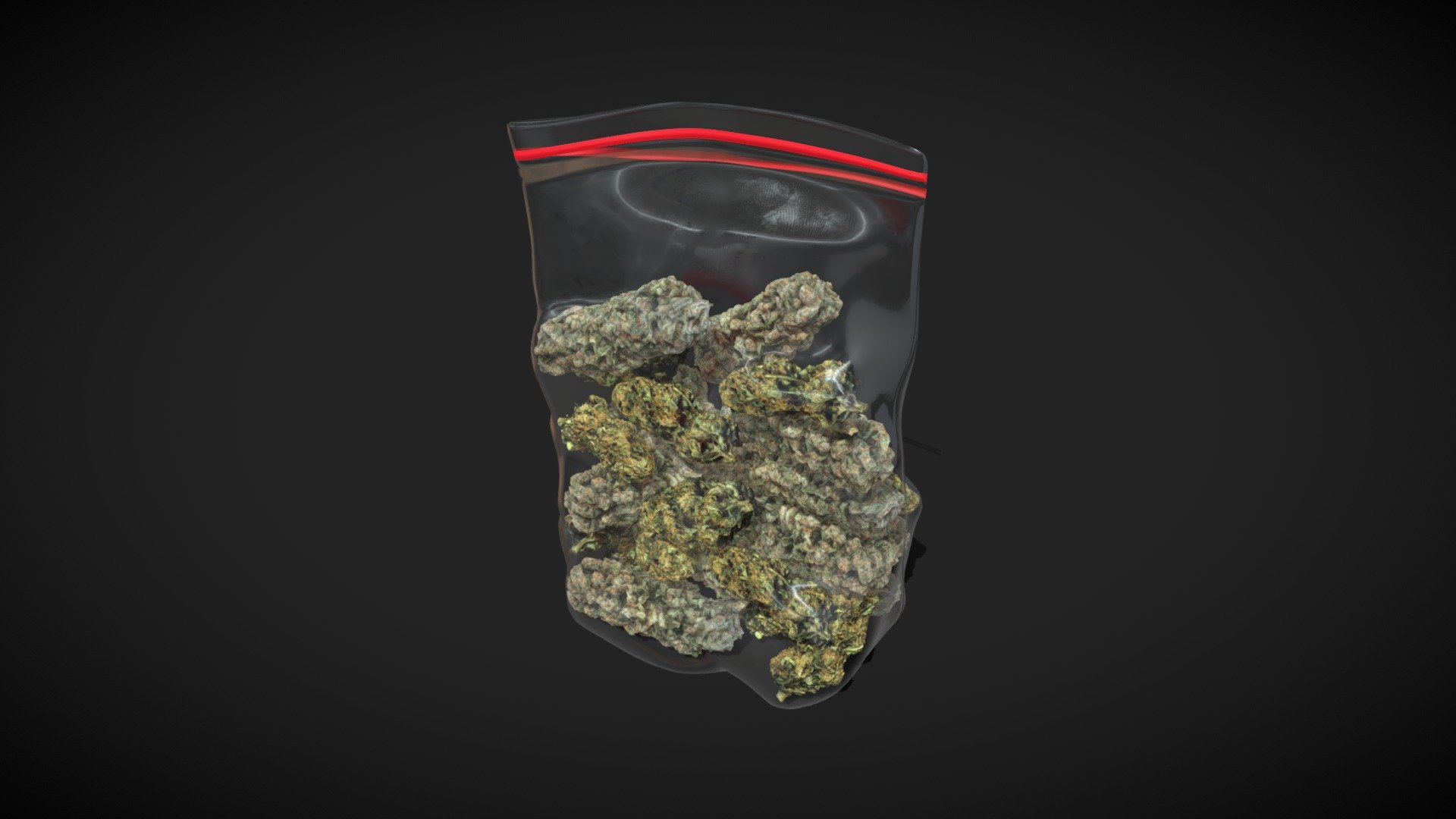 Cannabis Weed Bag 3 3d model