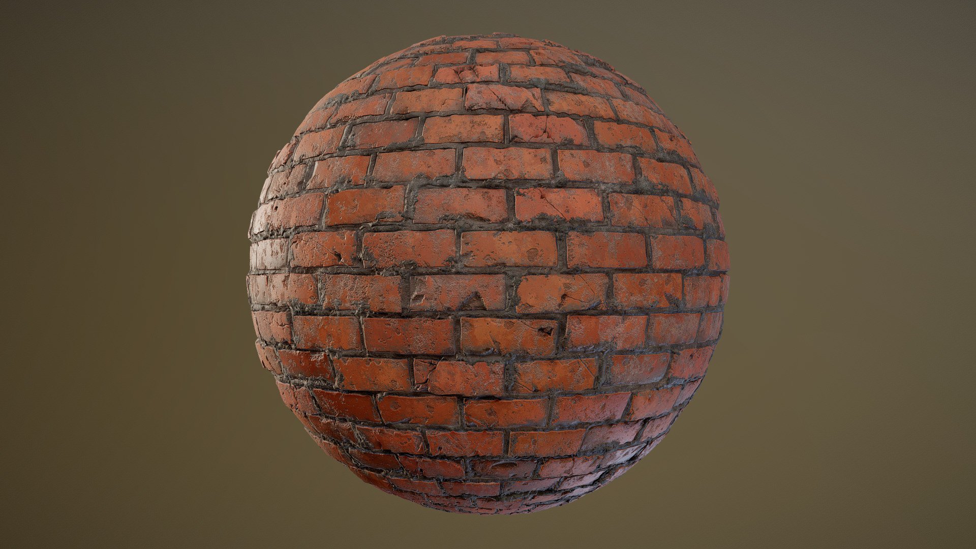 Damaged Brick Wall PBR Texture 3d model