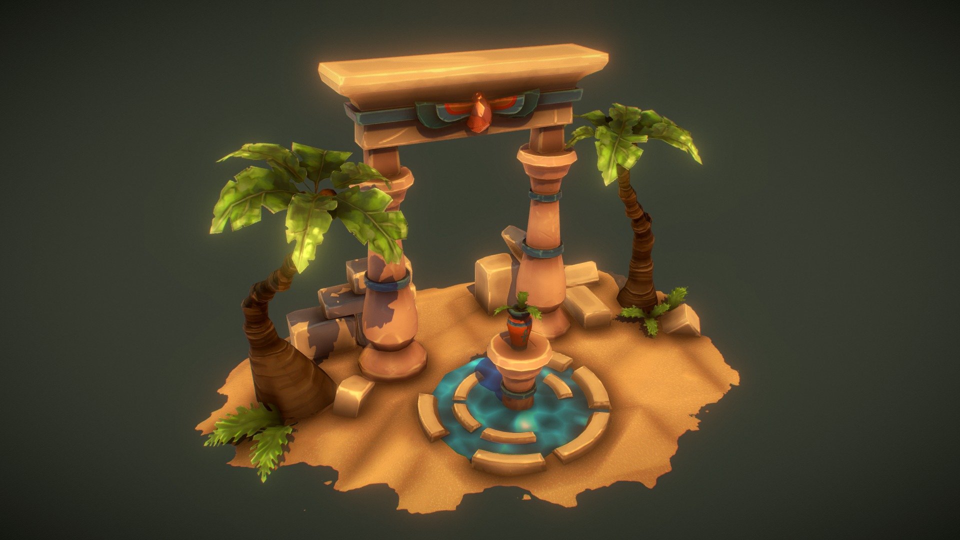 Desert Oasis 3d model