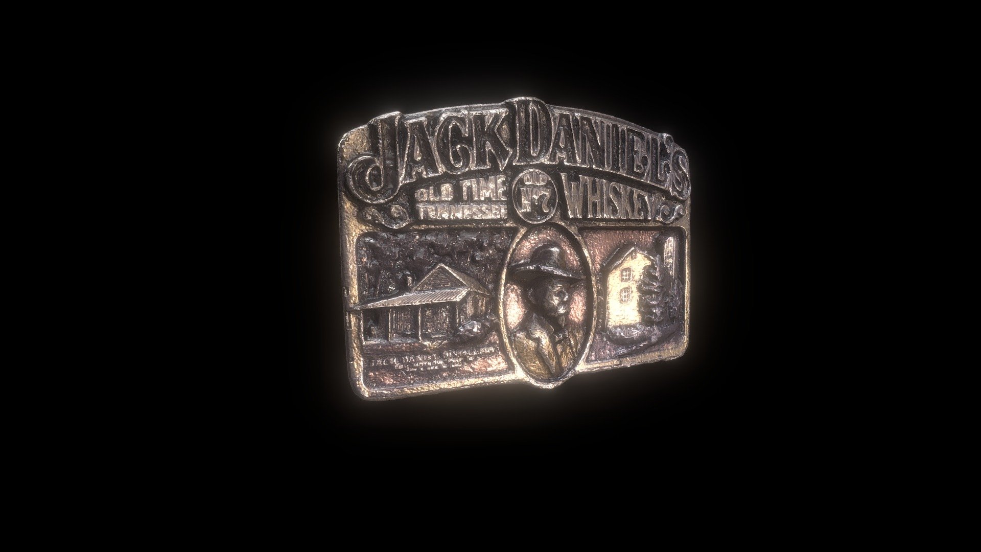 1989 Jack Daniels belt buckle 3d model