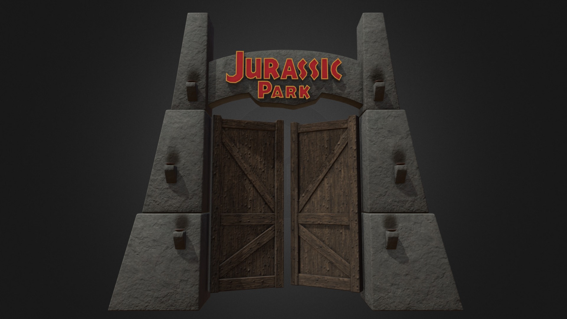 Jurassic Park Gate 3d model