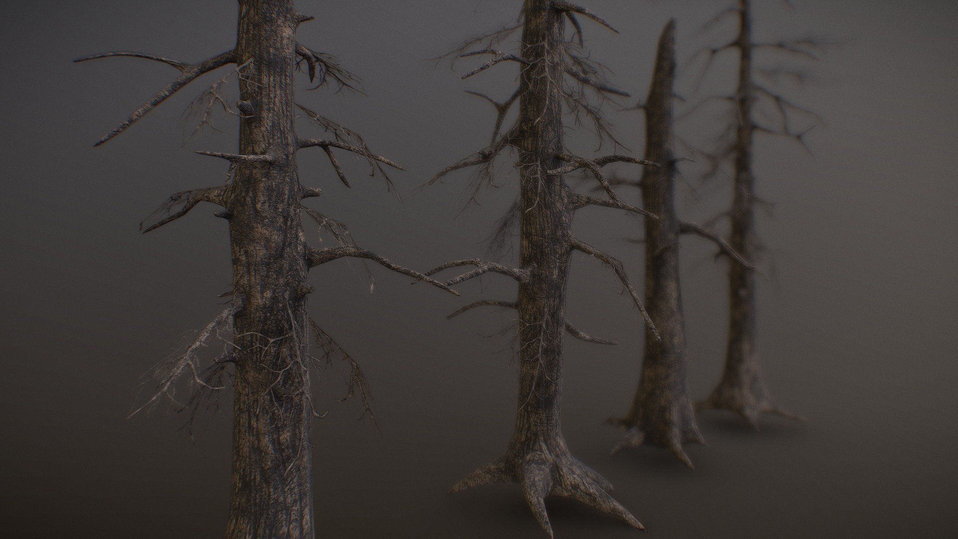 Wasteland trees (Burned) 3d model