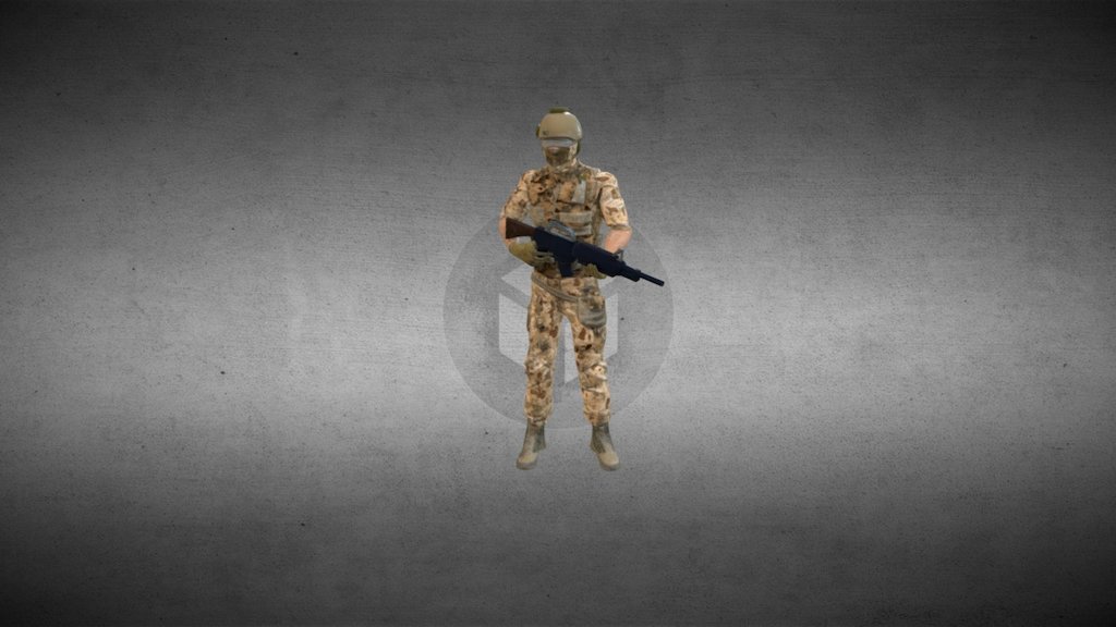 Swat Rifle Anim 3d model