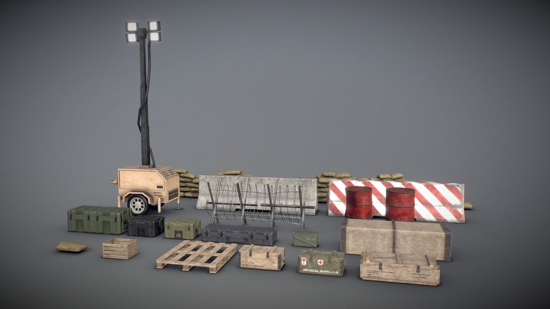 Military Game Asset Pack vol.1 3d model