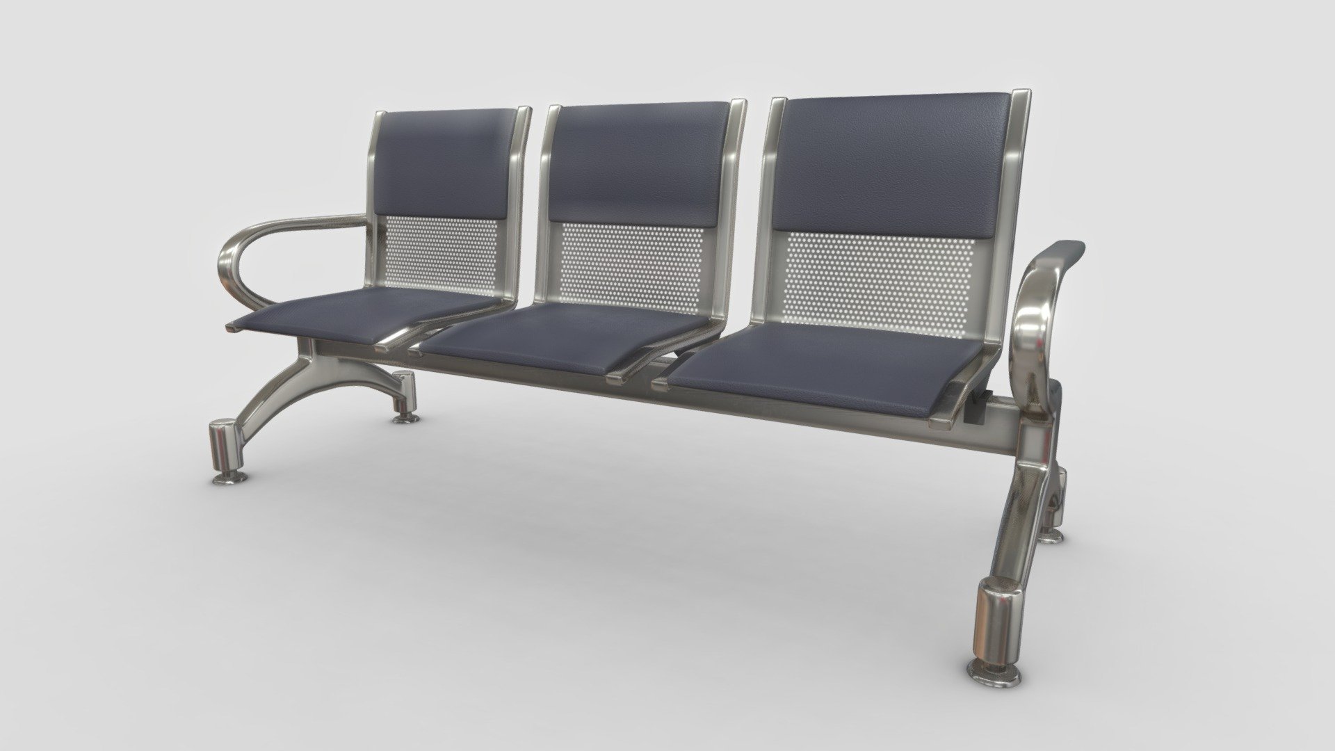 Waiting bench chair 3d model