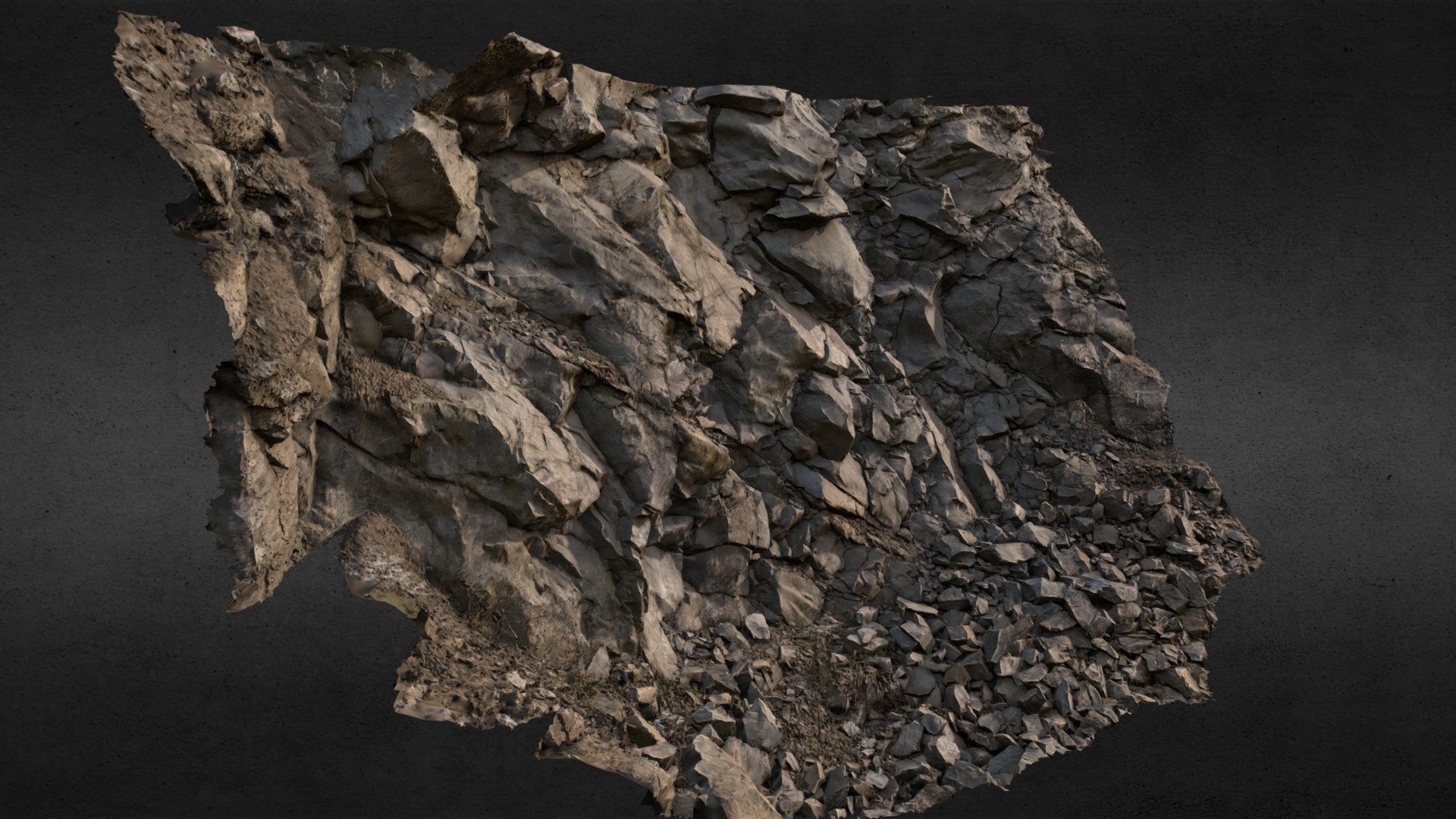 Rugged cliff face 3d model